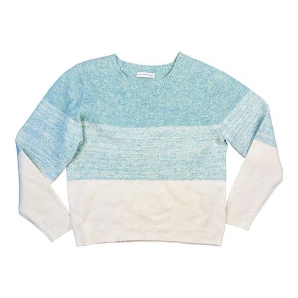 Cupcakes and Cashmere Sea Foam Color-block Sweater Sz L - Picture 1 of 10